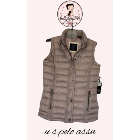 U.S. Polo Assn. Jackets & Blazers - US Polo Assn Womens Pearl Quilted Puffer Vest Snap Zip Small 015108N5 NEW